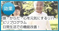 効果 頭・からだ・心を元気にするリハビリプログラム 日常生活での機能改善！